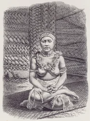Chiefs wife of Papua, Samoa, from The History of Mankind, Vol.1, by Prof. Friedrich Ratzel, 1896